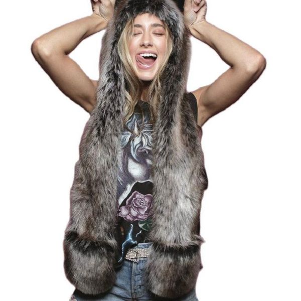berets fashion winter imitation fur hat man and women plush cartoon animal scarf gloves one piece, Blue;gray
berets fashion winter imitation fur hat man and women plush cartoon animal scarf gloves one piece, Blue;gray