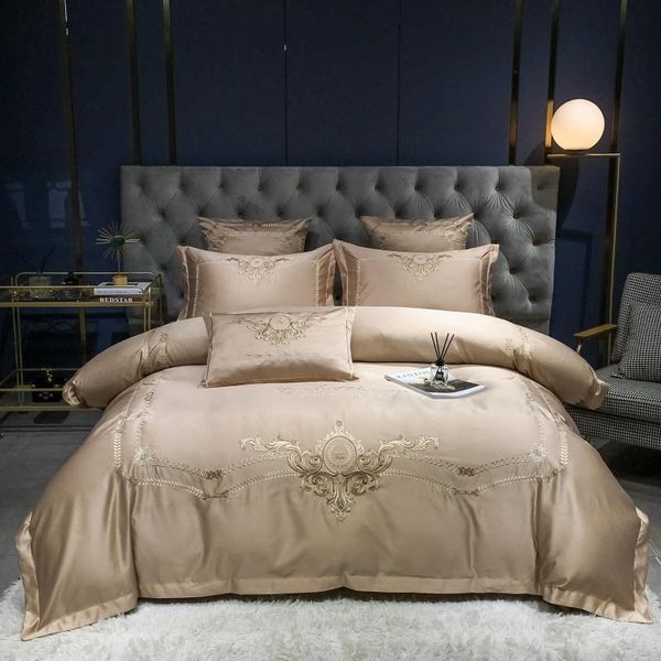 bedding sets luxury european beige golden egyptian cotton set chic embroidery duvet cover flat/fitted sheet pillowcases home textiles
bedding sets luxury european beige golden egyptian cotton set chic embroidery duvet cover flat/fitted sheet pillowcases home textiles