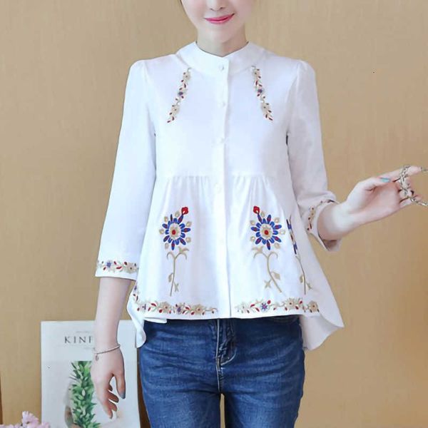 women's tanks & camis white button up shirt women ethnic embroidery 100% cotton tunic blouse 3/4 sleeve casual ladies x11z
women's tanks & camis white button up shirt women ethnic embroidery 100% cotton tunic blouse 3/4 sleeve casual ladies x11z