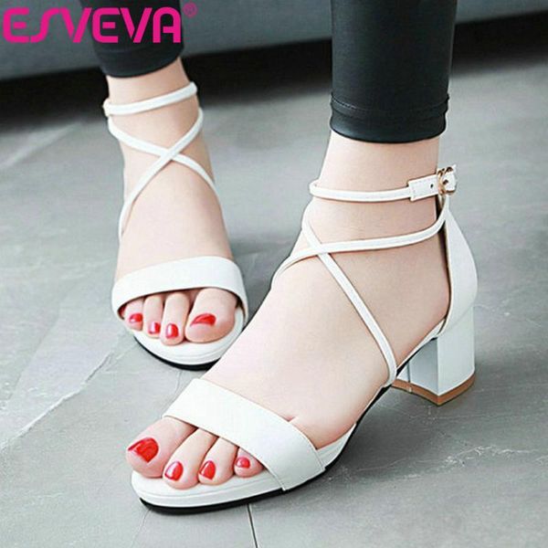 women pumps pu leather buckle strap sandals square high heels fashion round toe summer shoes size 34-43 dress, Black
women pumps pu leather buckle strap sandals square high heels fashion round toe summer shoes size 34-43 dress, Black