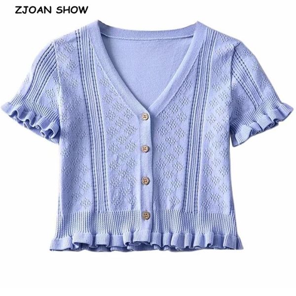 chic korea wood ears open buttons v neck short sleeve tee women knitted hollow out tight t shirt crop knitwear 210429, White
chic korea wood ears open buttons v neck short sleeve tee women knitted hollow out tight t shirt crop knitwear 210429, White