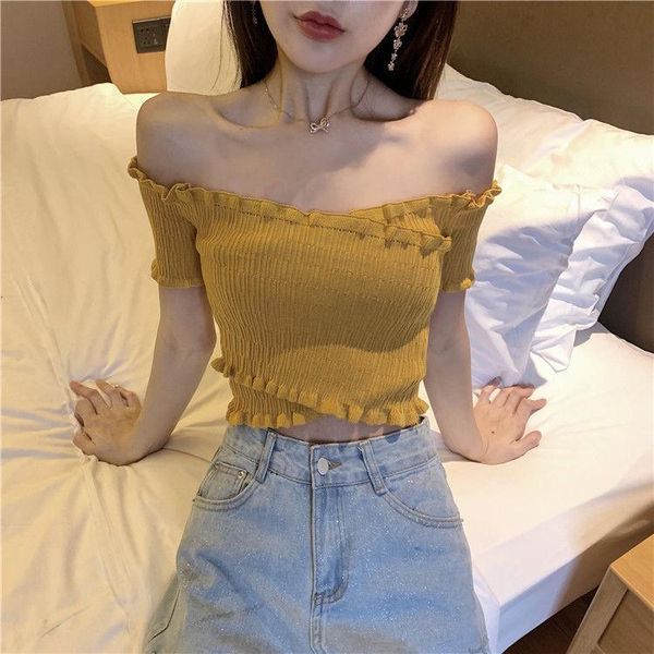 summer cross off-neck off-the-shoulder tube short sleeve midriff-baring tight t-shirt sweater women's, White
summer cross off-neck off-the-shoulder tube short sleeve midriff-baring tight t-shirt sweater women's, White