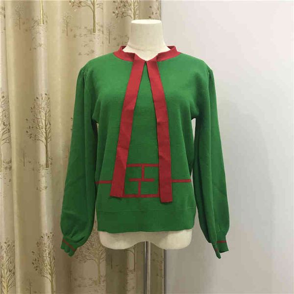 2022 factory wholesale new model autumn fashion red bow tie lamp basket sleeve round neck pullover loose sweater women, White;black
2022 factory wholesale new model autumn fashion red bow tie lamp basket sleeve round neck pullover loose sweater women, White;black