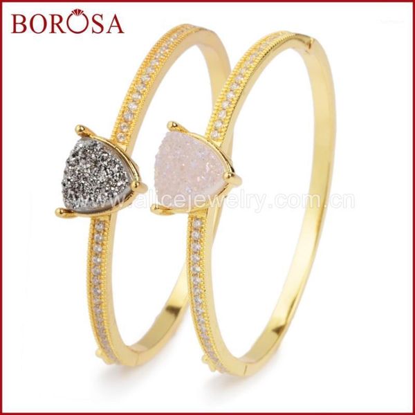 borosa druzy bangles 12mm triangle gold color brass natural crystal druzy titanium ab color bangle white zircon zg96-11, Black
borosa druzy bangles 12mm triangle gold color brass natural crystal druzy titanium ab color bangle white zircon zg96-11, Black