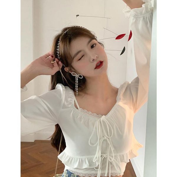 women's blouses & shirts women blouse white square-cut collar puff sleeve autumn high waist short long shirt blusas ropa de mujer
women's blouses & shirts women blouse white square-cut collar puff sleeve autumn high waist short long shirt blusas ropa de mujer