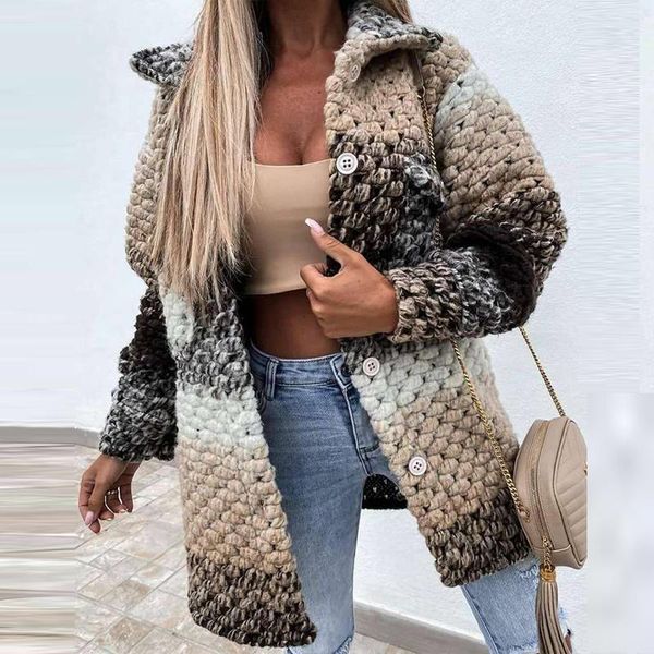 women's wool & blends autumn winter women casual outerwear elegant gradient long sleeve loose jacket cardigan fashion turndown collar t, Black
women's wool & blends autumn winter women casual outerwear elegant gradient long sleeve loose jacket cardigan fashion turndown collar t, Black