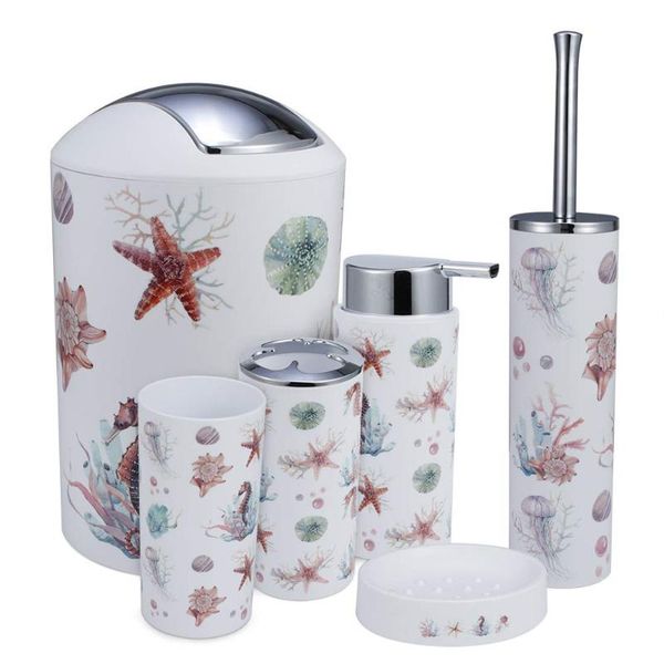 bath accessory set imucci colorful ocean 6pcs bathroom accessories - with trash can toothbrush holder soap dispenser and lotion cup
bath accessory set imucci colorful ocean 6pcs bathroom accessories - with trash can toothbrush holder soap dispenser and lotion cup
