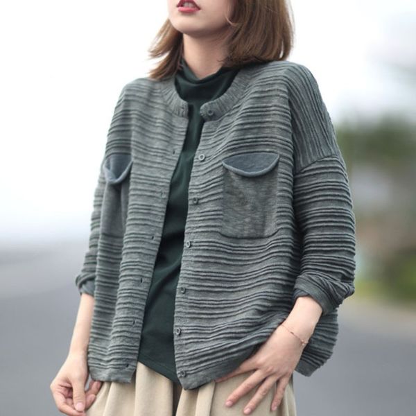 johnature autumn leisure o-neck single breasted knitted cardigan sweaters simple comfortable all-match women knitwear 210521, White
johnature autumn leisure o-neck single breasted knitted cardigan sweaters simple comfortable all-match women knitwear 210521, White