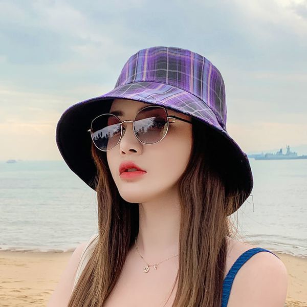 summer new english plaid fisherman hat simple travel beach hat sunshade wide-brimmed hat female sun-proof bucket, Blue;gray
summer new english plaid fisherman hat simple travel beach hat sunshade wide-brimmed hat female sun-proof bucket, Blue;gray