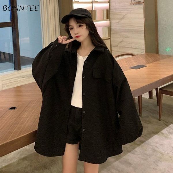 women's jackets basic women korean style long sleeve loose casual turn-down collar stylish daily female clothing all-match solid spring, Black;brown
women's jackets basic women korean style long sleeve loose casual turn-down collar stylish daily female clothing all-match solid spring, Black;brown