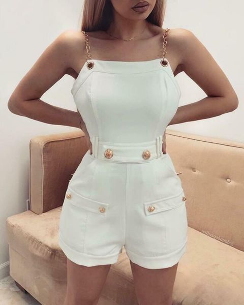 women's jumpsuits & rompers fashion women chain strap sleeveless button romper jumpsuit short pants bodysuit leotard blouse casual ladi, Black;white
women's jumpsuits & rompers fashion women chain strap sleeveless button romper jumpsuit short pants bodysuit leotard blouse casual ladi, Black;white