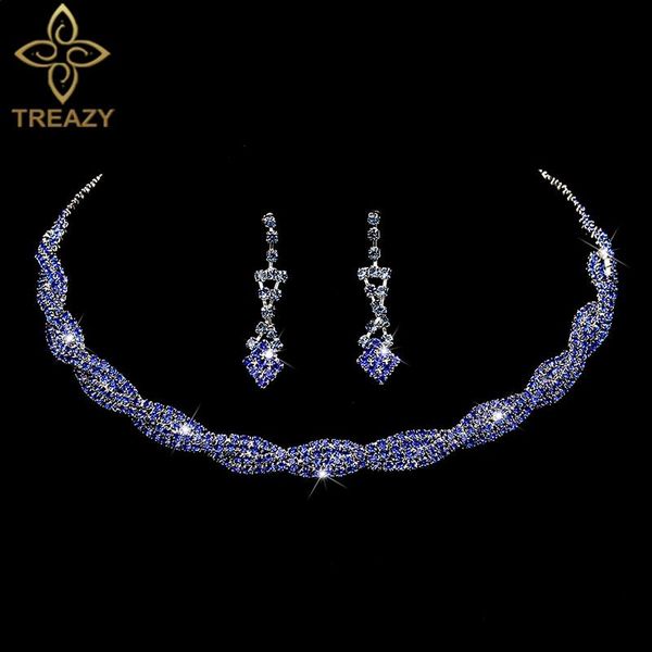 wedding jewelry sets treazy royal blue rhinestone crystal for women twisty choker necklace earrings bridal, Slivery;golden
wedding jewelry sets treazy royal blue rhinestone crystal for women twisty choker necklace earrings bridal, Slivery;golden