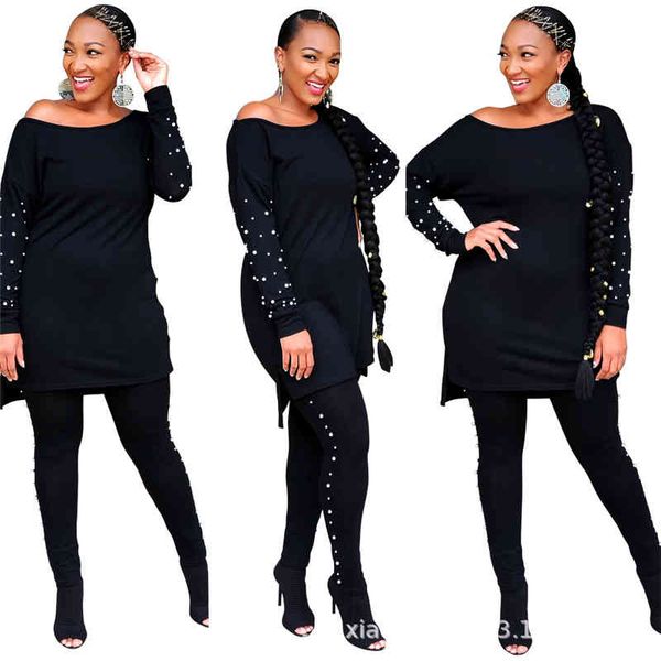 women's tracksuits beading tracksuit women two piece set spring clothes slash neck pullover and pants sweat suits casual sets, Gray
women's tracksuits beading tracksuit women two piece set spring clothes slash neck pullover and pants sweat suits casual sets, Gray