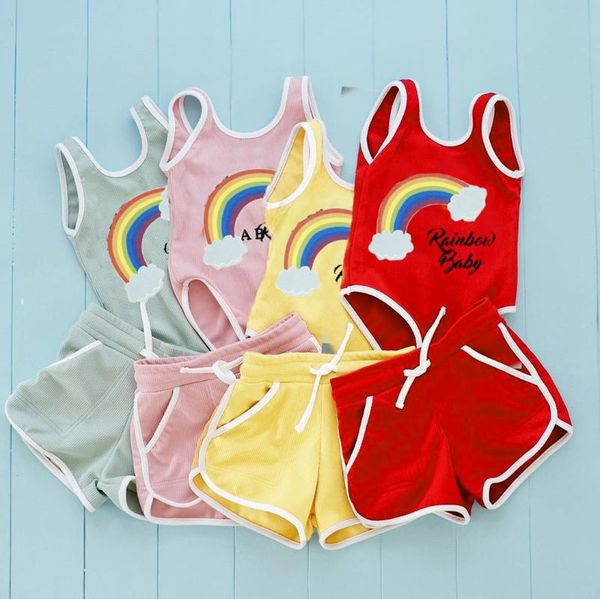 clothing sets 2021 summer fashion baby outfits toddler girls romper 2pcs set letter rainbow tank drawstring elastic breeches children su, White
clothing sets 2021 summer fashion baby outfits toddler girls romper 2pcs set letter rainbow tank drawstring elastic breeches children su, White