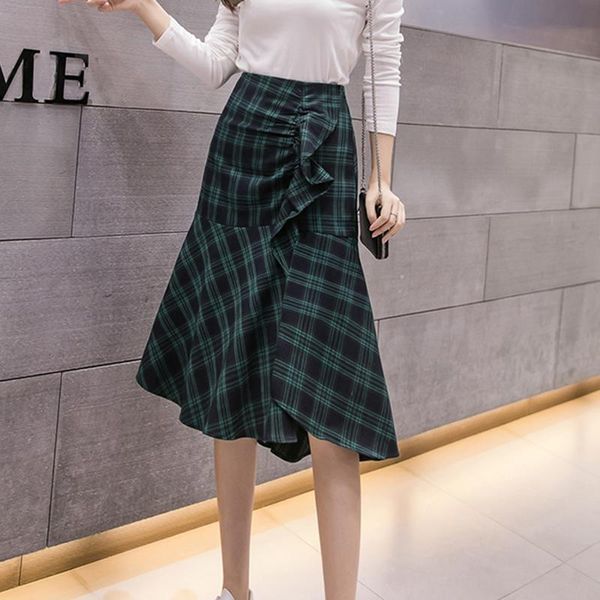 skirts 2021 green plaid women korean high waist irregular midi ladies summer ruffle skirt jupe femme, Black
skirts 2021 green plaid women korean high waist irregular midi ladies summer ruffle skirt jupe femme, Black