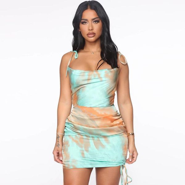 summer tie-dye dress sling backless drawstring mini women strap sleeveless low neck bodycon party club dresses casual, Black;gray
summer tie-dye dress sling backless drawstring mini women strap sleeveless low neck bodycon party club dresses casual, Black;gray