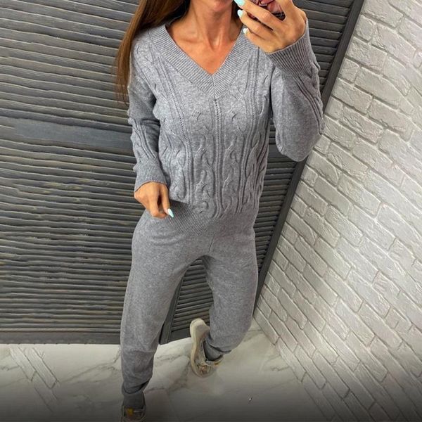 women's two piece pants jodimitty women casual sweater tracksuits v-neck jumpers & elastic waist suit female knitted 2 pieces set autum, White
women's two piece pants jodimitty women casual sweater tracksuits v-neck jumpers & elastic waist suit female knitted 2 pieces set autum, White