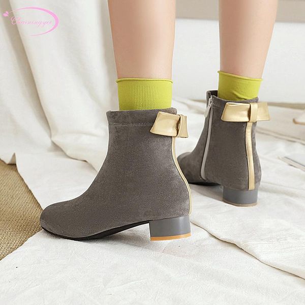 boots casual style comfortable round toe flock ankle color matching bowknot zipper low heel thick motorcycle women's shoes, Black
boots casual style comfortable round toe flock ankle color matching bowknot zipper low heel thick motorcycle women's shoes, Black
