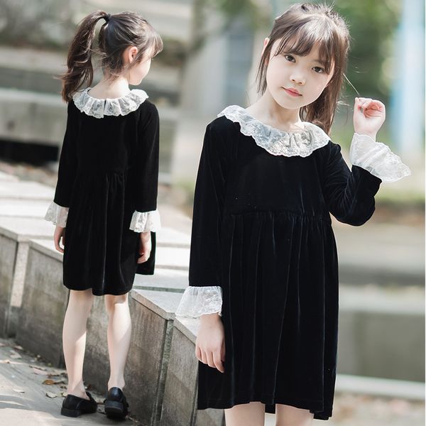 girls autumn/winter dress children long sleeve velvet dress black girl style princess dress, Red;yellow
girls autumn/winter dress children long sleeve velvet dress black girl style princess dress, Red;yellow