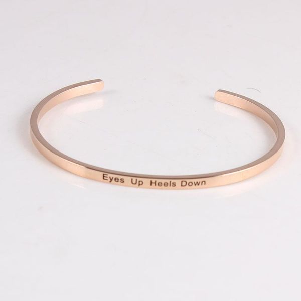 bangle eyes up heels down stainless steel engraved positive inspirational quote hand imprint cuff mantra bracelet gift for girl, Black
bangle eyes up heels down stainless steel engraved positive inspirational quote hand imprint cuff mantra bracelet gift for girl, Black