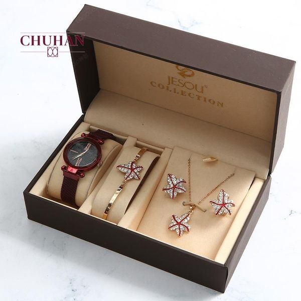 luxury watches set women diamond quartz watch creative necklace bracelets earrings gifts sets for j493 wristwatches, Slivery;brown
luxury watches set women diamond quartz watch creative necklace bracelets earrings gifts sets for j493 wristwatches, Slivery;brown
