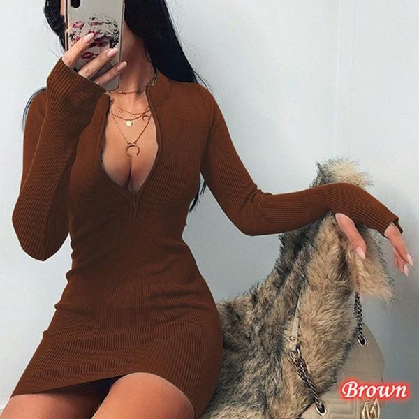 casual dresses women winter fall bodycon ribbed dress 2021 stand collar zipper deep v-neck solid stretch pencil party mini vestido, Black;gray
casual dresses women winter fall bodycon ribbed dress 2021 stand collar zipper deep v-neck solid stretch pencil party mini vestido, Black;gray