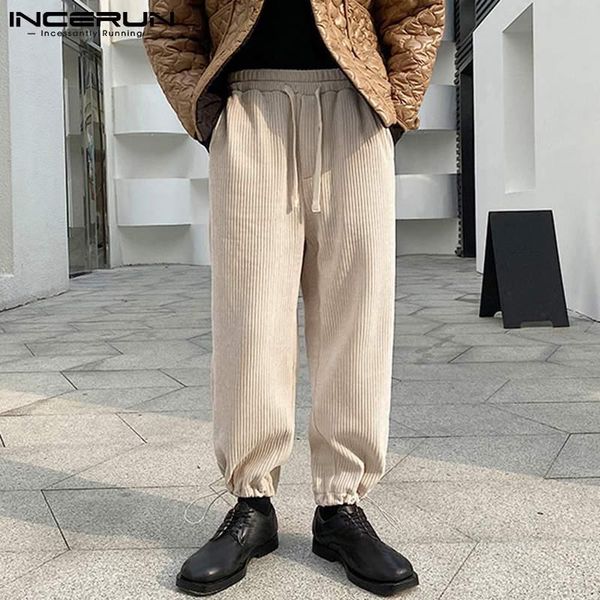 men's pants men casual corduroy solid color joggers vintage drawstring straight trousers 2021 streetwear leisure pantalon incerun, Black
men's pants men casual corduroy solid color joggers vintage drawstring straight trousers 2021 streetwear leisure pantalon incerun, Black