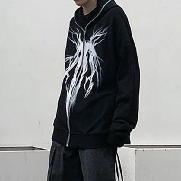 men's hoodies & sweatshirts women sweatshirt 2021 men punk style hoodie long sleeve print zipper coat for autumn, Black
men's hoodies & sweatshirts women sweatshirt 2021 men punk style hoodie long sleeve print zipper coat for autumn, Black