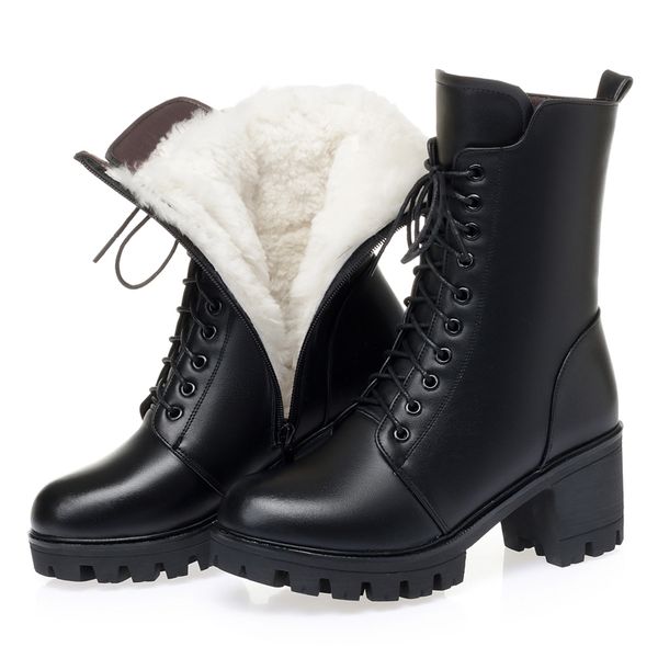 winter leather martin boots womens short boots mid-heel wool lace-up female boots thick heel plus velvet girls leather, Black
winter leather martin boots womens short boots mid-heel wool lace-up female boots thick heel plus velvet girls leather, Black