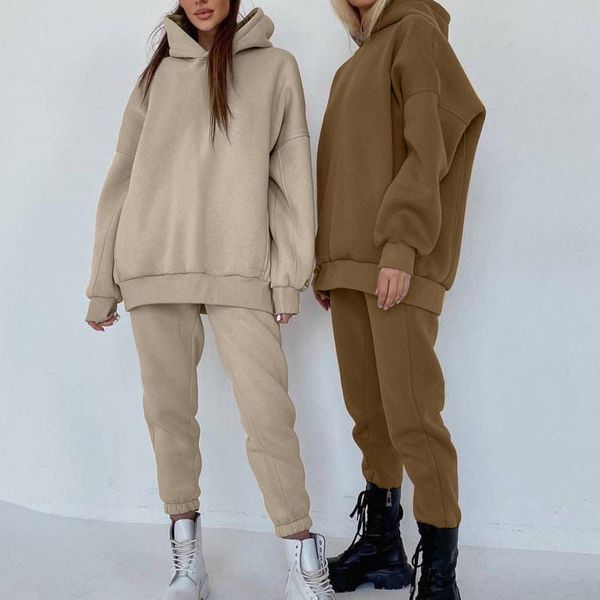 women's two piece pants tracksuit fleece hooded set oversized hoodies jogger sets female 2021 autumn casual lady sportswear suit, White
women's two piece pants tracksuit fleece hooded set oversized hoodies jogger sets female 2021 autumn casual lady sportswear suit, White