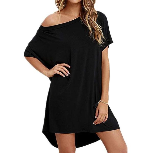 casual dresses women's fashion off shoulder short sleeve summer mini solid color loose dress party beach vestidos, Black;gray
casual dresses women's fashion off shoulder short sleeve summer mini solid color loose dress party beach vestidos, Black;gray