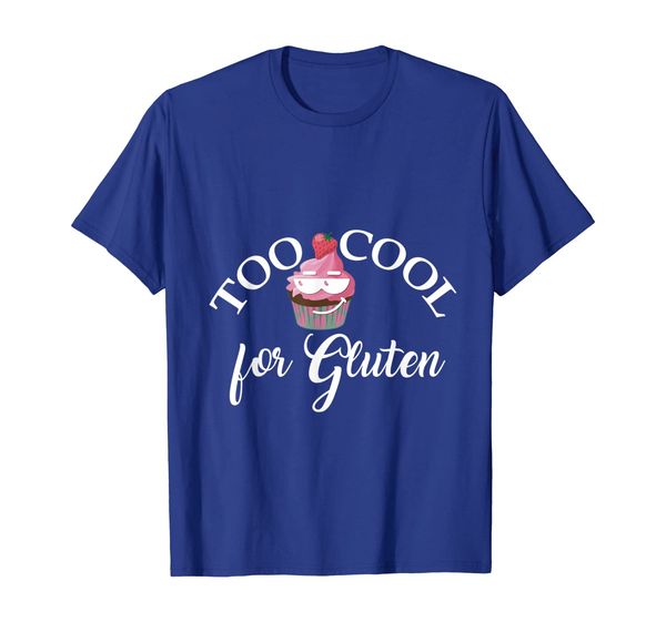 too cool for gluten tshirt cute cupcake, White;black