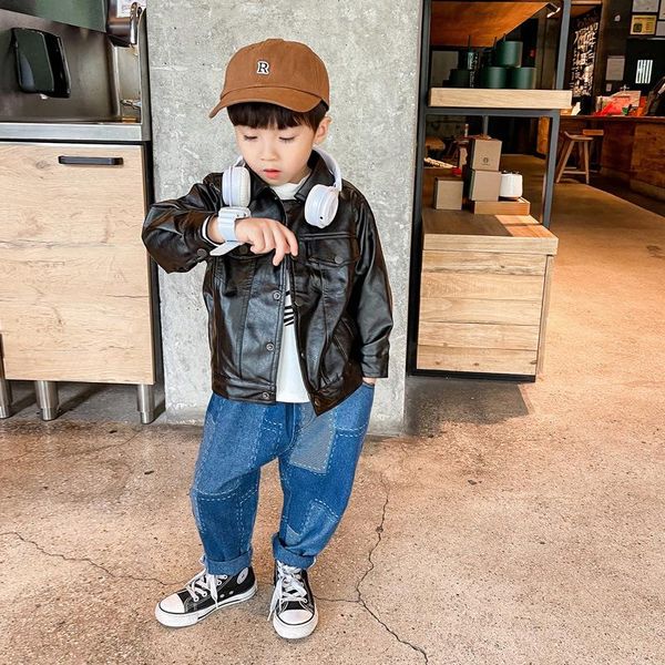 jackets children's leather boy 2021 korean version of the children pu jacket autumn motorcycle, Blue;gray
jackets children's leather boy 2021 korean version of the children pu jacket autumn motorcycle, Blue;gray