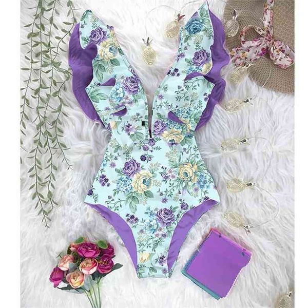 print swimwear deep v-neck ruffle swimsuit push up beach wear backless monokini 210702, White;black
print swimwear deep v-neck ruffle swimsuit push up beach wear backless monokini 210702, White;black