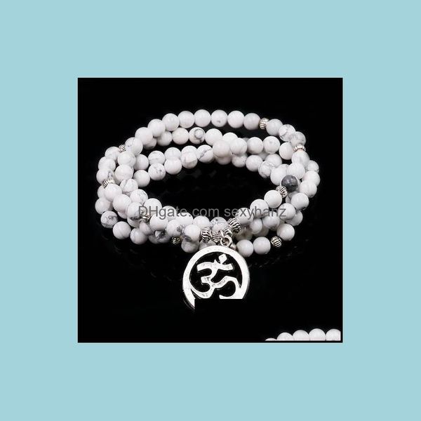 white howlite mala with lotus pendnent natural stone beaded bracelets for men and women chakra modern yoga zen jewelry beaded, strands drop, Black
white howlite mala with lotus pendnent natural stone beaded bracelets for men and women chakra modern yoga zen jewelry beaded, strands drop, Black