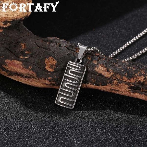 pendant necklaces fortafy punk retro stainless steel rectangular necklace simple geometric design long chain for men jewelry frgl0013, Silver 
pendant necklaces fortafy punk retro stainless steel rectangular necklace simple geometric design long chain for men jewelry frgl0013, Silver