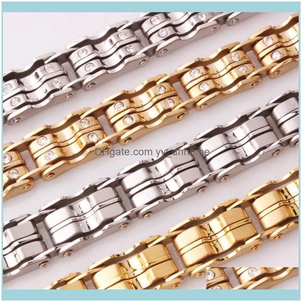 link, bracelets jewelrylink, chain 10.66mm sporty style stainless steel sier color/gold crystal bicycle link bracelet fashion mens boys dail, Black
link, bracelets jewelrylink, chain 10.66mm sporty style stainless steel sier color/gold crystal bicycle link bracelet fashion mens boys dail, Black