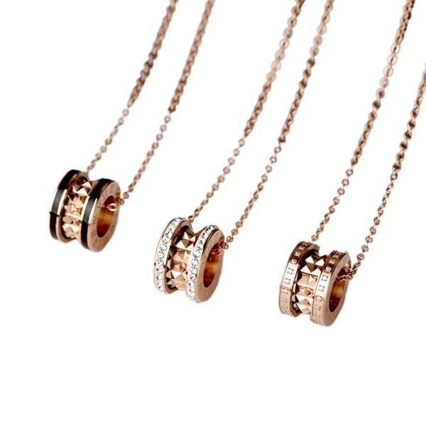 pendant necklaces fashion roman numerals stainless steel double rows rivets necklace for women, Silver
pendant necklaces fashion roman numerals stainless steel double rows rivets necklace for women, Silver