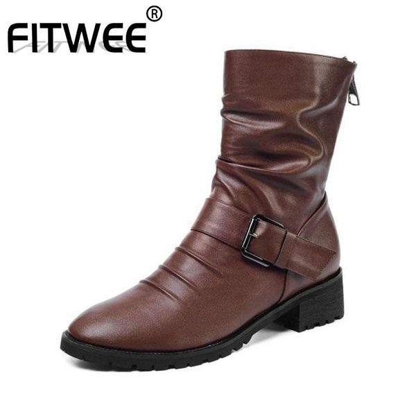 boots fitwee women mid calf size 34-52 autumn winter buckle vintage thick fur warm block low heel, Black
boots fitwee women mid calf size 34-52 autumn winter buckle vintage thick fur warm block low heel, Black