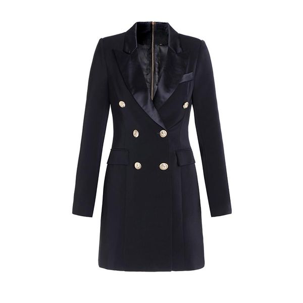 classic design three-color western style long-sleeved suit dress double-breasted texture tight-fitting high street mini casual dresses, Black;gray
classic design three-color western style long-sleeved suit dress double-breasted texture tight-fitting high street mini casual dresses, Black;gray