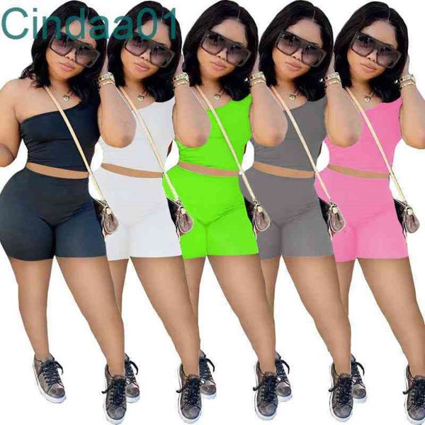 women tracksuits two pieces set designer summer slim slant shoulder sports suits sleeveless shorts outfits 5 colours, Gray
women tracksuits two pieces set designer summer slim slant shoulder sports suits sleeveless shorts outfits 5 colours, Gray