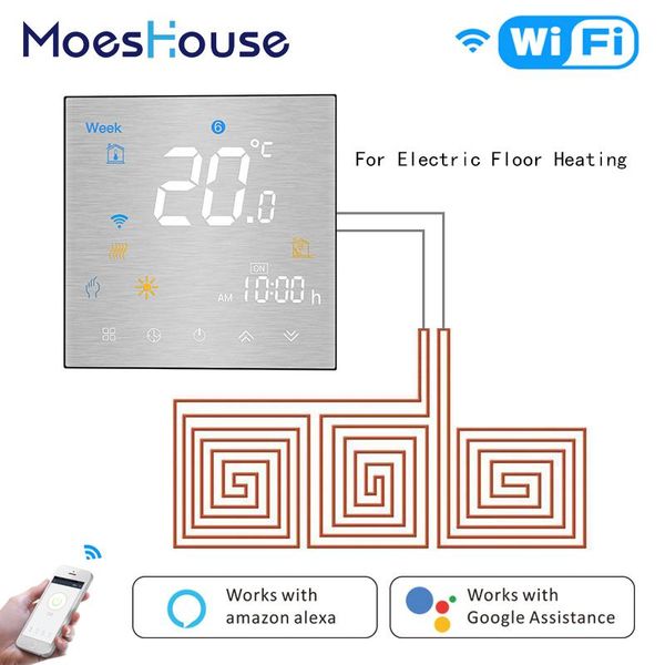 smart home control wifi thermostat temperature controller for electric floor heating life/tuya app works with alexa google
smart home control wifi thermostat temperature controller for electric floor heating life/tuya app works with alexa google