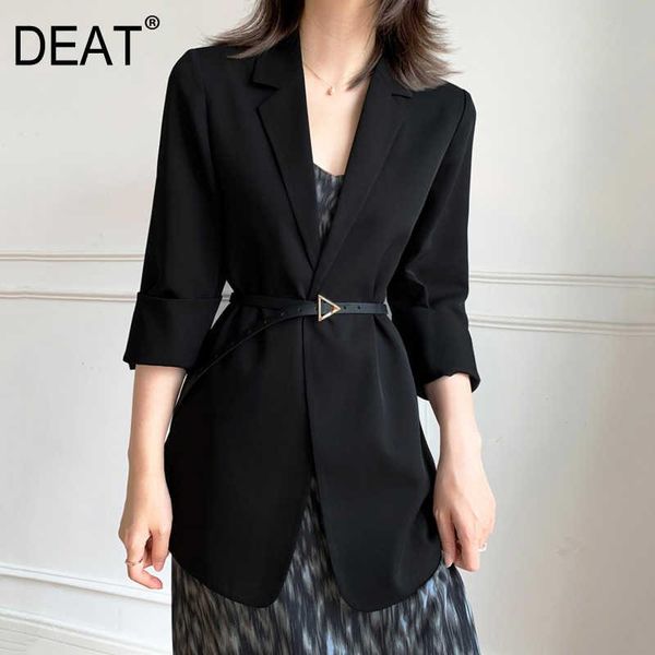 women's suits & blazers deat woman blazer coat nine sleeve notched long length simple loose wild thin jackets office lady style 2021 su, White;black
women's suits & blazers deat woman blazer coat nine sleeve notched long length simple loose wild thin jackets office lady style 2021 su, White;black