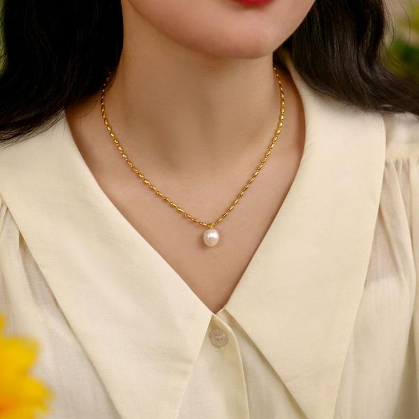 chokers 1pc18k gold filled natural irregular pearl necklace freshwater pendant choker delicate charm ins jewelry, Golden;silver
chokers 1pc18k gold filled natural irregular pearl necklace freshwater pendant choker delicate charm ins jewelry, Golden;silver
