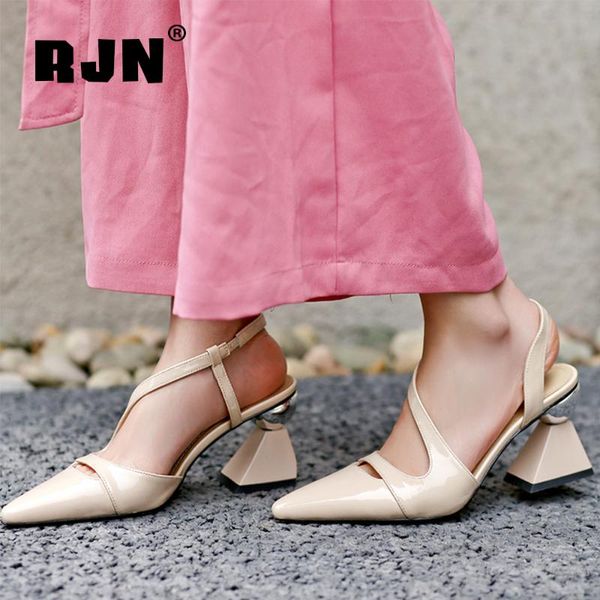 dress shoes rjn summer sandals women 2021 genuine leather stylish narrow band strange heel dressing pointed toe slingback rl78, Black
dress shoes rjn summer sandals women 2021 genuine leather stylish narrow band strange heel dressing pointed toe slingback rl78, Black