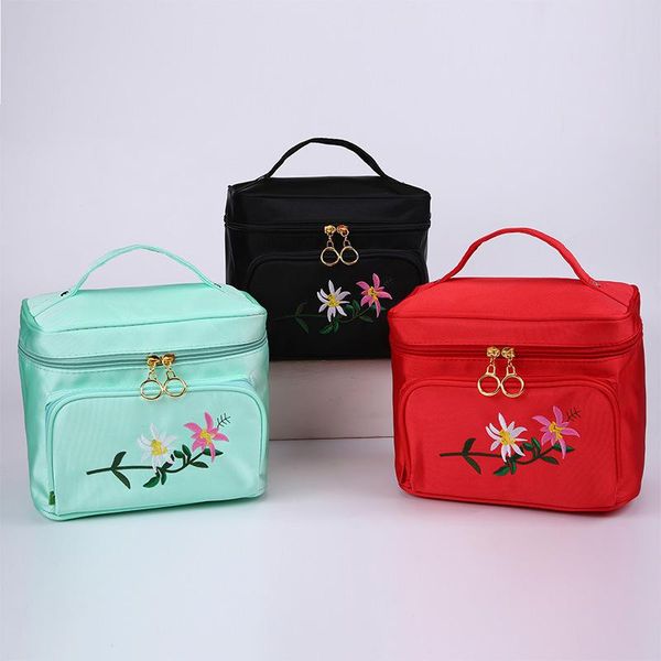 multifunctional travel makeup bag embroidery floral cosmetic toiletry organizer large capacity female storage make up case bags & cases
multifunctional travel makeup bag embroidery floral cosmetic toiletry organizer large capacity female storage make up case bags & cases