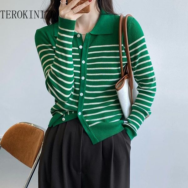 women's knits & tees terokinizo hit color vintage striped cardigan women turn down collar long sleeve casual fashion sweater arrival ja, White
women's knits & tees terokinizo hit color vintage striped cardigan women turn down collar long sleeve casual fashion sweater arrival ja, White