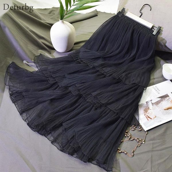 skirts womens elegant midi long tiered skirt female korean casual high waist kawaii pleated chic black tulle 2021 spring sk281
skirts womens elegant midi long tiered skirt female korean casual high waist kawaii pleated chic black tulle 2021 spring sk281