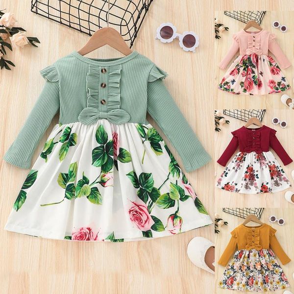 girl's dresses floral dress for baby girls toddler ribbed ruffled splice bow party princess long sleeves ropa niña, Red;yellow
girl's dresses floral dress for baby girls toddler ribbed ruffled splice bow party princess long sleeves ropa niña, Red;yellow