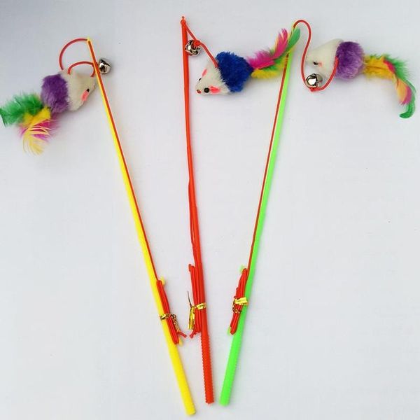cat toys cute kitten mouse bell fishing rod teaser wand plastic pet for cats feather funny interactive stick supplies
cat toys cute kitten mouse bell fishing rod teaser wand plastic pet for cats feather funny interactive stick supplies